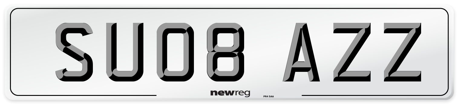 SU08 AZZ Number Plate from New Reg